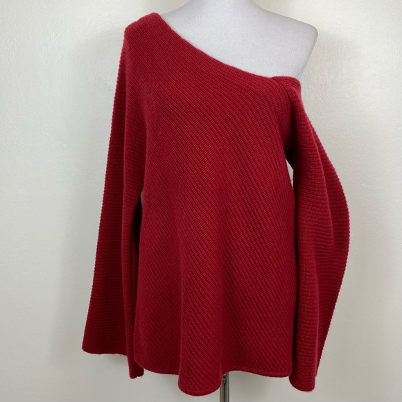 A.L.C. Charly One Shoulder Wool Cashmere Sweater - Picture 2 of 14